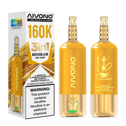 Aivono 160000 Puffs 3in1 Shisha Hookah Disposable Vape