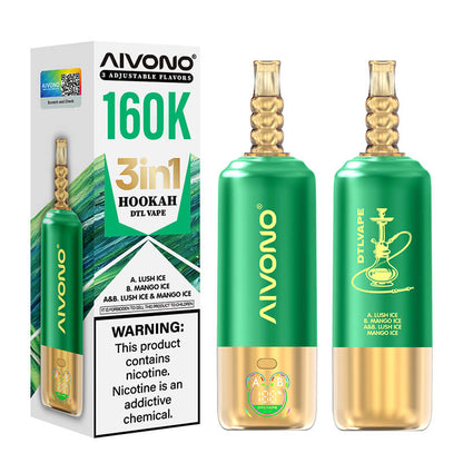 Aivono 160000 Puffs 3in1 Shisha Hookah Disposable Vape