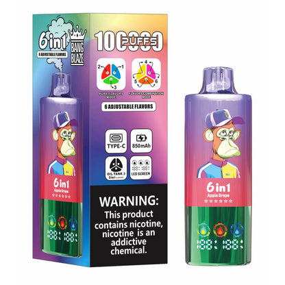 Bang Blaze 100000 Puffs 6in1 Flavors Disposable Vape