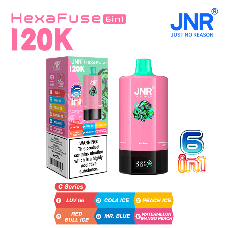 JNR HexaFuse 120000 Puffs 6in1 Disposable Vape