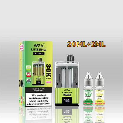 Vape desechable WGA Legend Ultra de 30 000 bocanadas y dos sabores