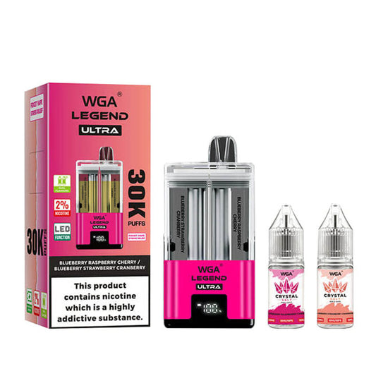 Vape desechable WGA Legend Ultra de 30 000 bocanadas y dos sabores
